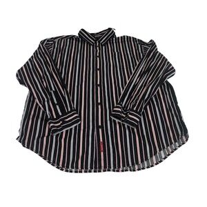 CHAPS DENIM‎ Men's XXL Striped Button Down Shirt Long Sleeve Chest Pocket